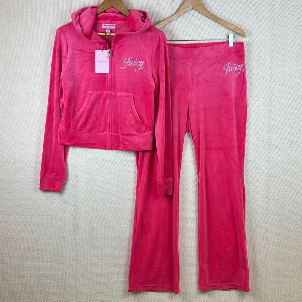 Juicy Couture Velour Bling Tracksuit Set Pink NWT $199
